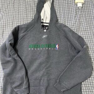 Vintage NBA Basketball Boston Celtics Championship Hoodie Grey Green Reebok